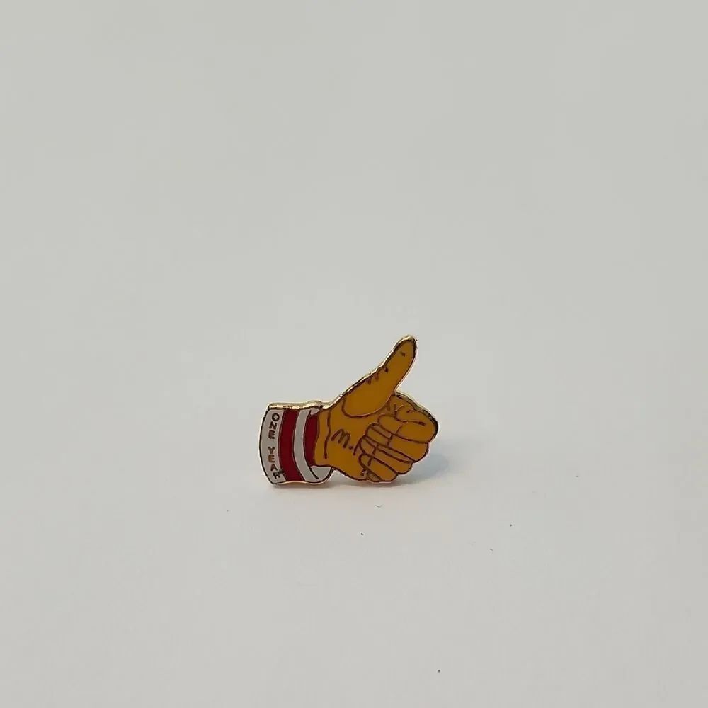 Vintage McDonald's - One Year Thumbs up Ronald hand - Collectible Crew Pin